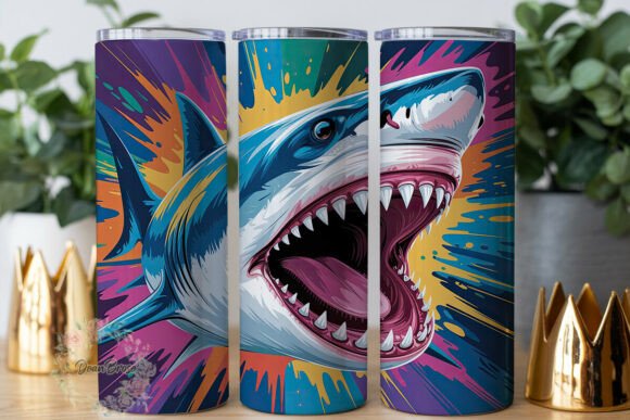 Abstract Shark Paint Splash 20oz Tumbler Review