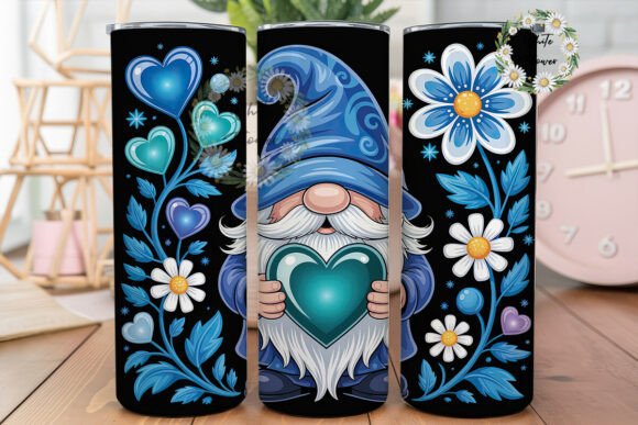 Blue Gnome Heart Floral 20oz Tumbler Review