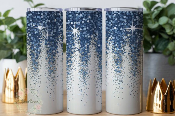 Blue Silver Glitter Fade Tumbler Wrap Review