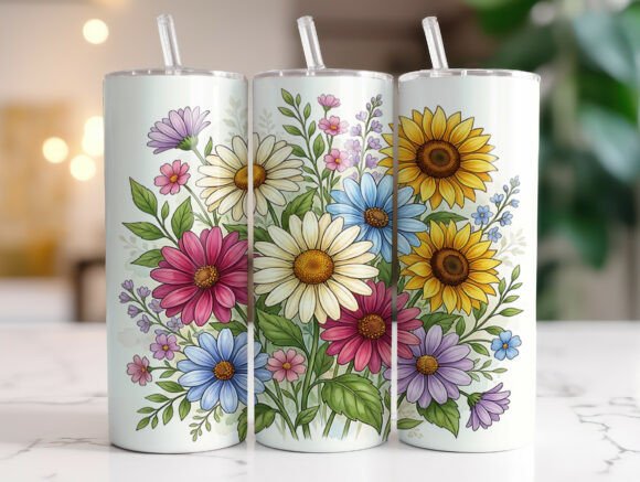 Boho Wildflower Daisy Sunflower Tumbler Review
