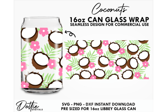 Coconuts 16oz Glass Can Wrap SVG Review