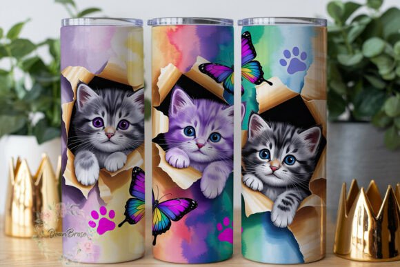 Cute Kittens Butterfly 20oz Tumbler Wrap Review