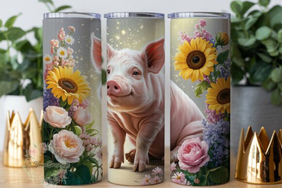 Cute Pig Sunflower Garden 20oz Tumbler W Review