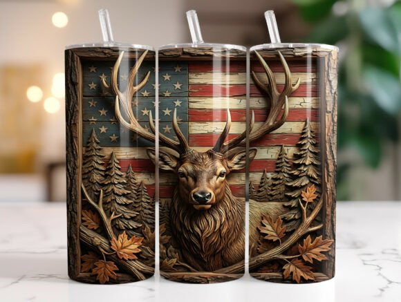 Deer American Flag 20 Oz Tumbler Wrap Review