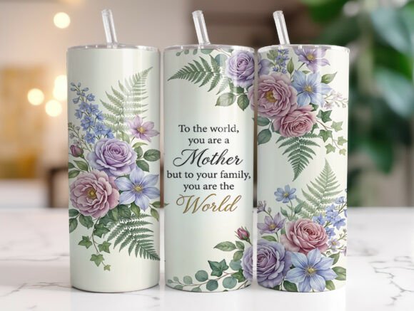 Floral Mother Quote Roses Fern Tumbler Review