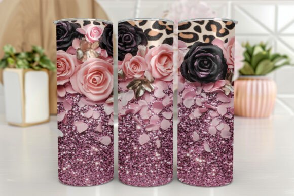 Glitter Leopard Tumbler Wrap PNG Review