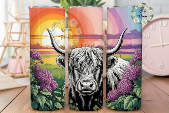 Highland Cow Sunset Field 20oz Tumbler Review