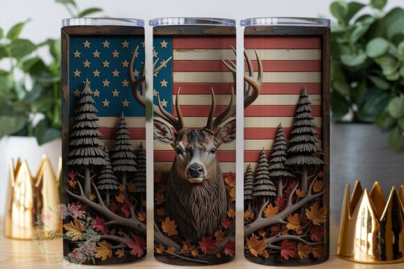Majestic Deer Flag Rustic 20oz Tumbler Review