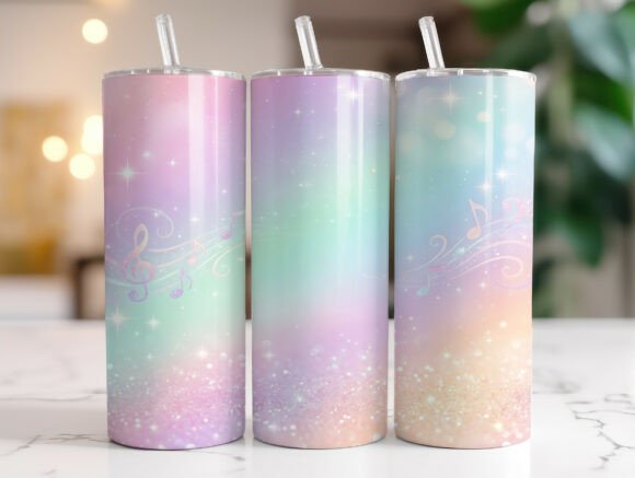 Pastel Glitter Music Notes Tumbler Wrap Review