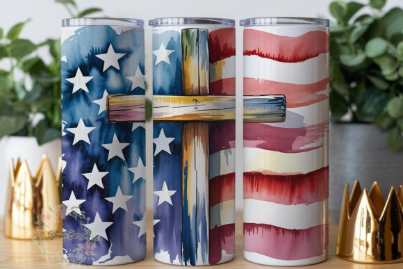Patriotic Cross Watercolor Tumbler Wrap Review