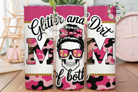 Pink Camo Skull Messy Bun 20oz Tumbler Review