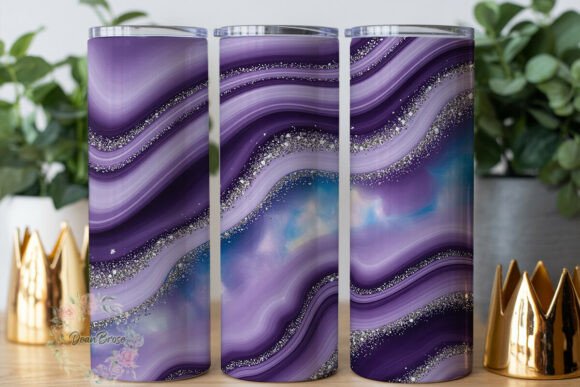 Purple Blue Glitter Swirl 20oz Tumbler Review