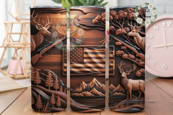Rustic Deer Flag 20oz Tumbler Wrap Review