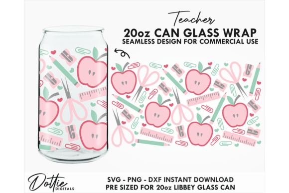 Teacher 20oz Glass Can Wrap SVG Review