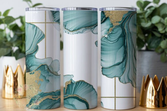 Teal Gold Marble Abstract 20oz Tumbler Review